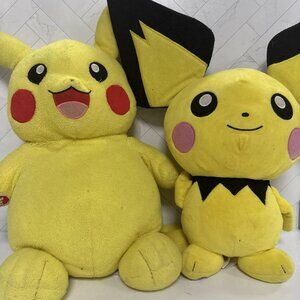 Pokemon Build A Bear Pikachu and Baby Pichu 15" Plush - No sounds/clothes